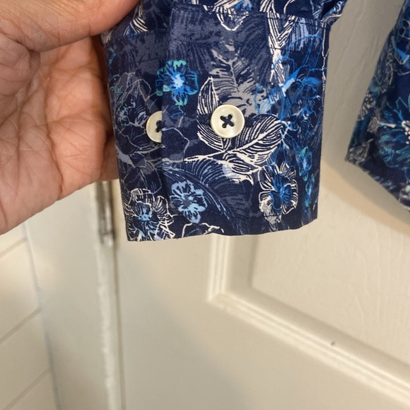 John Henric Men’s Blue Print Shirt Size 15 - Picture 3 of 7